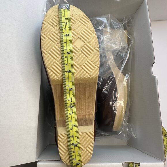 No. 6 Store 5" Pull On Shearling Clog Boot on Mid Heel Brown Aviator Size 38 NIB - Picture 13 of 16